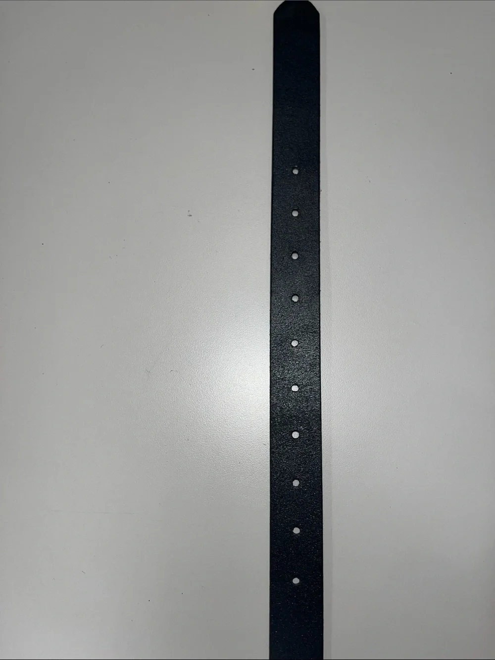 Source Unknown Black Leather Belt with Brass-Tone Buckle